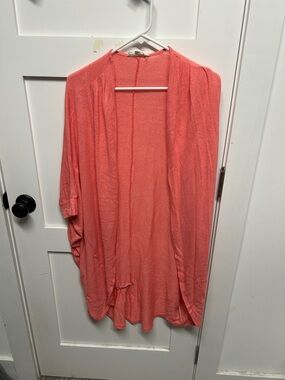 painted threads Coral Open-Front Women's Cardigan Sweater